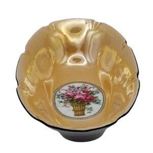 Vintage Leuchtenburg Germany Iridescent Porcelain Oval Serving Bowl Floral